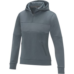 Elevate Sayan n�i f�lcipz�ros kapucnis pul�ver, sz�rke