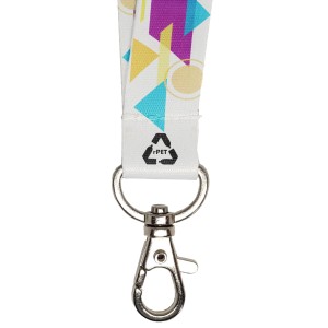 RPET nyakp�nt cseppkarabinerrel, 20 mm (alapanyag)